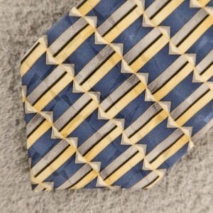 VTG Executive Collection Tie Blue Geometric 100% Silk 3.75"